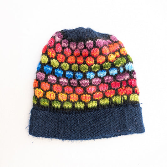 Knit rainbow hat - 12-24 mo