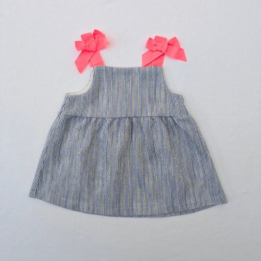 Zara gestreiftes Kleid mit Bindeband – Größe 6–9 Monate / 74 cm